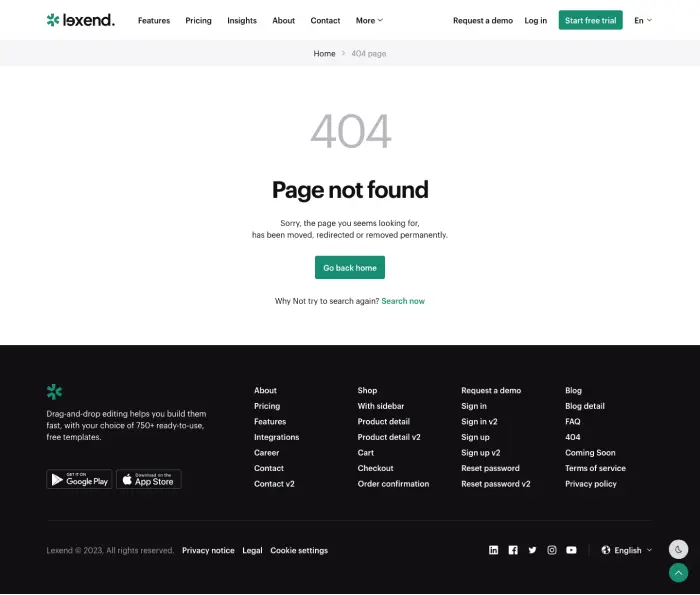 404 page