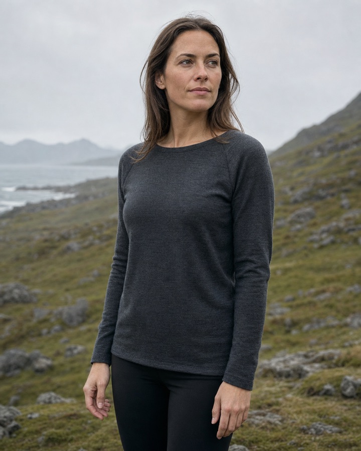 Charcoal wool base layer